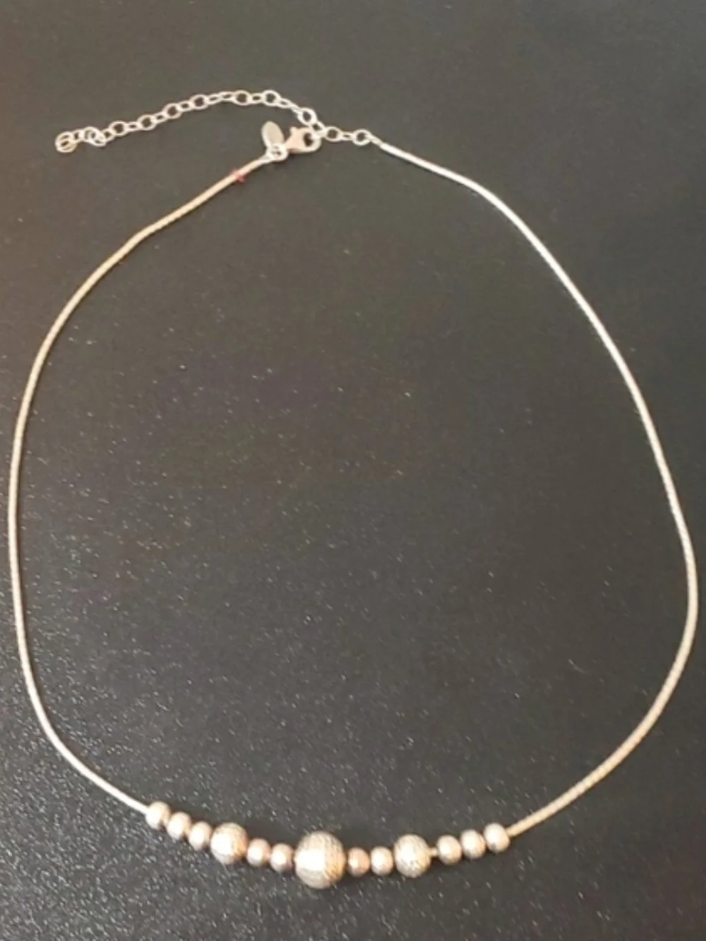 Elegant Silver Beaded Women's Necklace - Minimalist Chain